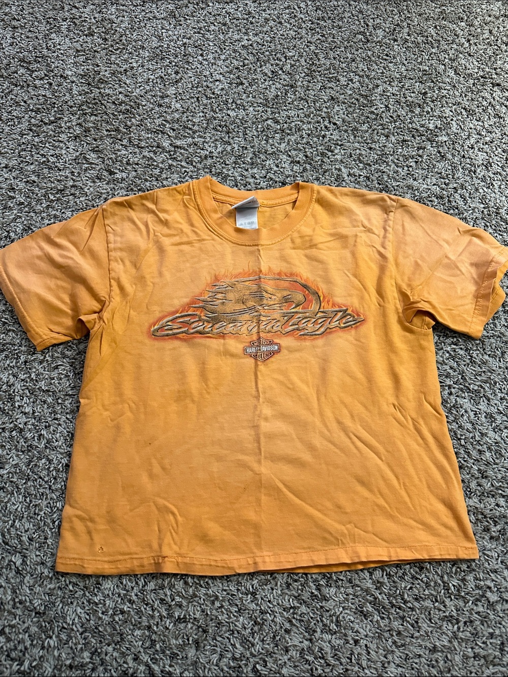 Harley-Davidson Orange Short Sleeve Tee with Front Logo  (MRO)